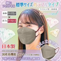 3D立体型マスク 5枚入 標準 ダークグレー/ダークローズ 3袋セット カラフル GRD-AS 1セット（3袋） エスパック（直送品）