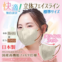 立体フェイスラインマスク 7枚入 標準 グレージュ×ブラウン 3袋セット RF-JC-AS 1セット（3袋） エスパック（直送品）