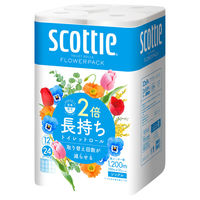 日本製紙クレシア スコッティ フラワーパック 2倍巻き シングル 12ロール 4901750153106 1セット(4個)