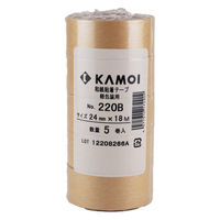 カモ井加工紙 和紙粘着テープ 軽包装用 茶 幅24mm×長さ18m 220B 1セット（25巻：5巻入×5）