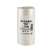 カモ井加工紙 和紙粘着テープ 軽包装用 白 幅24mm×長さ18m 220W 1セット（25巻：5巻入×5）