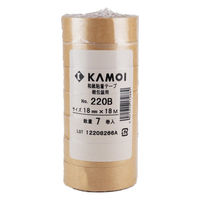 カモ井加工紙 和紙粘着テープ 軽包装用 茶 幅18mm×長さ18m 220B 1セット（70巻：7巻入×10）