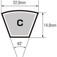エスコ C 80 高負荷伝動ベルト(レッドVベルト) EA967CR-80 1本（直送品）
