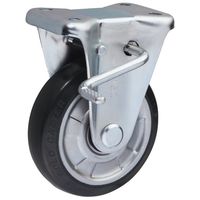 エスコ 150mm キャスター(固定金具・ブレーキ付) EA986PN-64 1個（直送品）