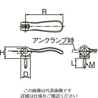 エスコ M5x30mm 雄ねじカムレバー(固定式) EA948CH-211 1セット(3個)（直送品）