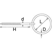 エスコ 8x56mm/50mm径 丸カンスクリュー(ステンレス製) EA638BL-7 1セット(4個)（直送品）