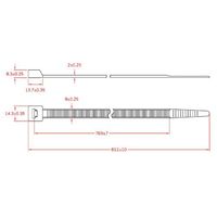 エスコ 812x 9.0mm 結束バンド(耐候性/10本) EA475BY-81 1セット(50本:10本×5袋)（直送品）