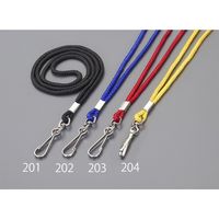 エスコ 450mm キーホルダー(ネックストラップ/ブラック) EA916ZL-201 1セット(60本)（直送品）