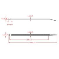 エスコ 150x 3.6mm 結束バンド(耐薬品性/100本/PP) EA475BA-150 1セット(1500本:100本×15袋)（直送品）