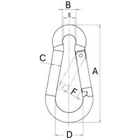 エスコ 4.0x40.0mm スナップフック(鉄亜鉛メッキ) EA638JP-141 1セット(100個)（直送品）