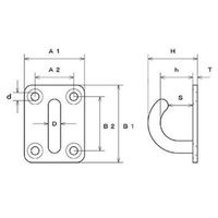 エスコ 30x34mm オープンアイプレート(ステンレス製) EA638BE-105 1セット(10個)（直送品）