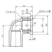 エスコ #13 給水栓エルボ[HIーVP] EA471EB-13 1セット(10個)（直送品）