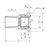 エスコ #13 給水栓ソケット(HIーVP) EA471EC-13 1セット(10個)（直送品）