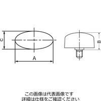 エスコ M6x25mm/32x13.0mm 雄ねじノブ EA948BR-108 1セット(15個)（直送品）