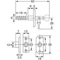 エスコ 中折ネジ締錠(木製・引き違い戸用) EA951BL-20 1セット(10個)（直送品）