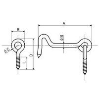エスコ 38mm アオリ止め(真鍮製/10個) EA951LX-38 1セット(100個:10個×10袋)（直送品）