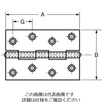 エスコ 89x 56mm シルバー丁番(スチール製/2個) EA951CJ-4 1セット(20個:2個×10組)（直送品）
