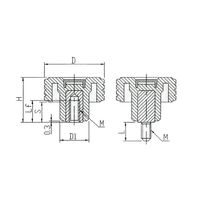 エスコ M5x10mm/φ31mm 雄ねじノブ EA948BX-131A 1セット(15個)（直送品）