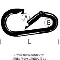 エスコ 101x12.5mm スナップフック(スチール製/黒) EA638JP-104 1セット(10個)（直送品）