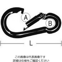 エスコ 60x 8.0mm スナップフック(スチール製/黒) EA638JP-112 1セット(20個)（直送品）