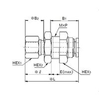 エスコ 4mm ユニオン(バルクヘッド/真鍮製) EA140HJ-204 1セット(15個)（直送品）