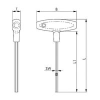 エスコ 5/64”x100mm [Hexagon]T型ドライバー EA573AF-10 1セット(10本)（直送品）
