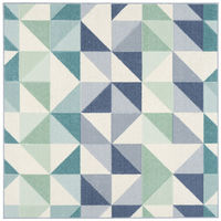 スミノエ HOMERUG リサイクルポリエステル アレルブロック ラグ シーン 1900×1900mm ブルー 1枚（直送品）