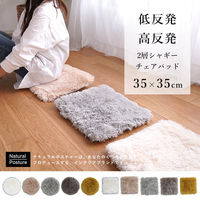 トシシミズ ナチュラルポスチュアー 低反発高反発2層シャギー チェアパッド CM-205 35×35cm アイボリー 1枚（直送品）