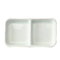 アースモス 仕切り皿 青白磁 二品皿(中) [6個入] vac-109-07020（直送品）