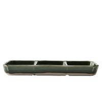 アースモス 仕切り皿 練抹茶 三品皿(中) [4個入] vac-111-07021（直送品）