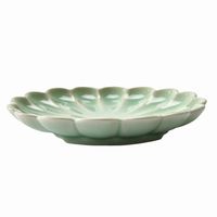 アースモス 小皿 ビードロ灰釉 菊型7.0寸丸皿 [2個入] vac-113-02029（直送品）