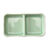 アースモス 仕切り皿 ビードロ灰釉 二品皿(中) [6個入] vac-113-07020（直送品）