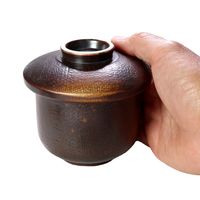 アースモス 蓋物 やきしめ 蒸し碗(大) [3個入] vac-114-09002（直送品）