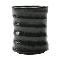 アースモス 湯呑茶碗 瀬戸黒 ろくべ型長湯呑み(大) [4個入] vac-119-06012（直送品）