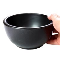 アースモス 丼 耐熱 黒 石目型ビビンバ丼 16cm [2個入] vac-191-01018（直送品）