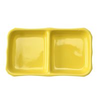 アースモス 仕切り皿 黄 二品皿(中) [5個入] vac-201-07020（直送品）