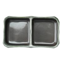 アースモス 仕切り皿 鉄結晶 二品皿(中) [5個入] vac-211-07020（直送品）