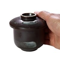 アースモス 蓋物 鉄結晶 蒸し碗(大) [3個入] vac-211-09002（直送品）