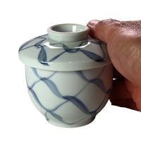 アースモス 蓋物 手描きあみ 蒸し碗(小) [3個入] vac-302-09001（直送品）