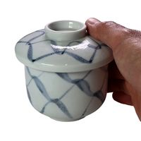 アースモス 蓋物 手描きあみ 蒸し碗(大) [3個入] vac-302-09002（直送品）