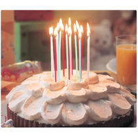 カメヤマ キャンドル パーティーキャンドル 12cmミニスリムシルバー巻きパステル レモン 295588 1個