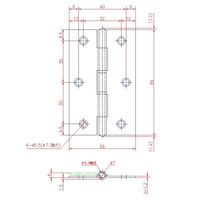 ジョー・プリンス竹下 Bー78ーSUSー89 ステンレス中厚蝶番 89mm 1030781303 1セット(50個)（直送品）