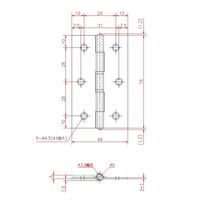 ジョー・プリンス竹下 Bー78ーSUSー76 ステンレス中厚蝶番 76mm 1030781304 1セット(50個)（直送品）