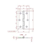 ジョー・プリンス竹下 Bー78ーSUSー64 ステンレス中厚蝶番 64mm 1030781305 1セット(100個)（直送品）