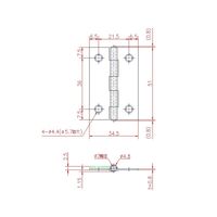 ジョー・プリンス竹下 Bー78ーSUSー51 ステンレス中厚蝶番 51mm 1030781306 1セット(100個)（直送品）