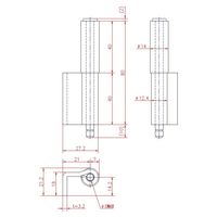 ジョー・プリンス竹下 Bー83ー2 鉄羽根付パイプ蝶番(L型2管)80mm 1030832202 1セット(80個)（直送品）