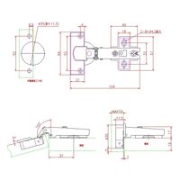 ジョー・プリンス竹下 Bー535BーSUS ステンレスライドヒンジ バネ入 105°カブセ扉用 1035353300 1セット(20個)（直送品）