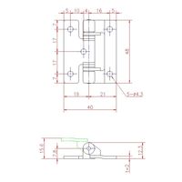 ジョー・プリンス竹下 Bー537ーSUSー1 ステンレストルクヒンジ 48mm 1.6Nm 1035371301 1セット(20個)（直送品）