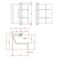 ジョー・プリンス竹下 Bー30ー1 鉄裏蝶番 60mm 1030302201 1セット(30個)（直送品）