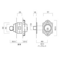 長沢製作所 古代 ミラノ 本締錠 NTーMー60 GB BS60 51115848 1セット（直送品）